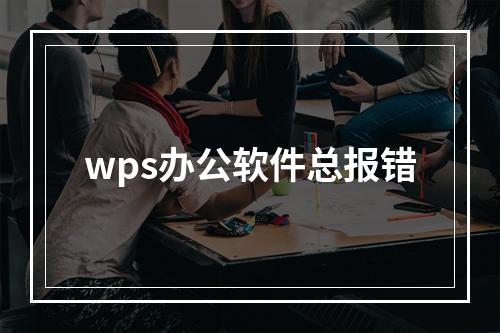 wps办公软件总报错