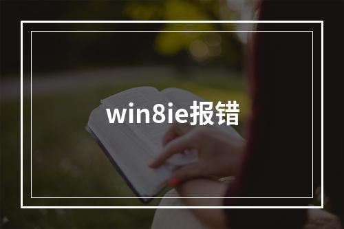 win8ie报错