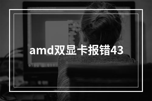 amd双显卡报错43