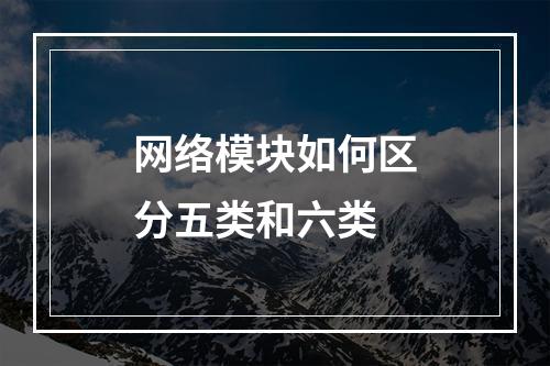网络模块如何区分五类和六类