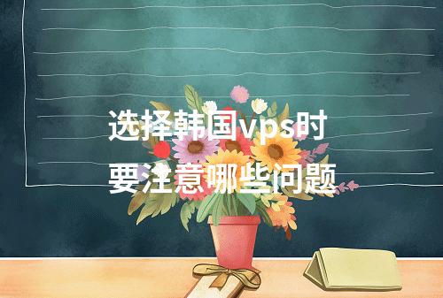 选择韩国vps时要注意哪些问题
