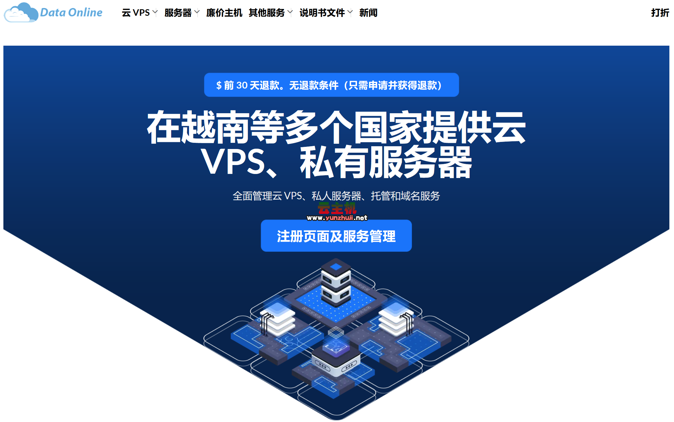 dataonline提供便宜越南云服务器,低至102元/年,1G内存/1核/20gNVMe/200M带宽不限流量