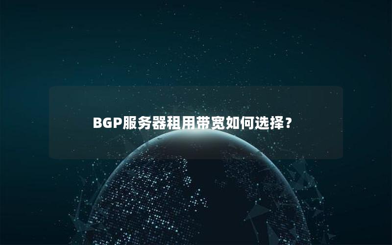 BGP服务器租用带宽如何选择？