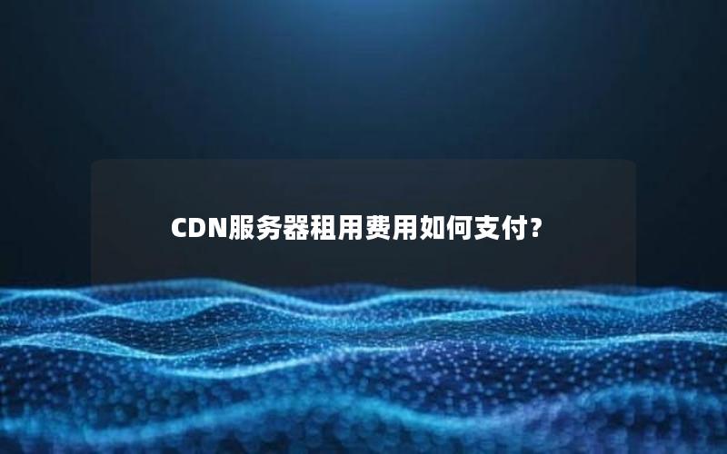 CDN服务器租用费用如何支付？