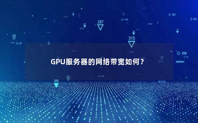 GPU服务器的网络带宽如何？
