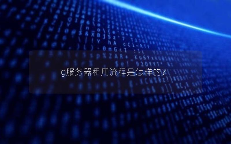 g服务器租用流程是怎样的？