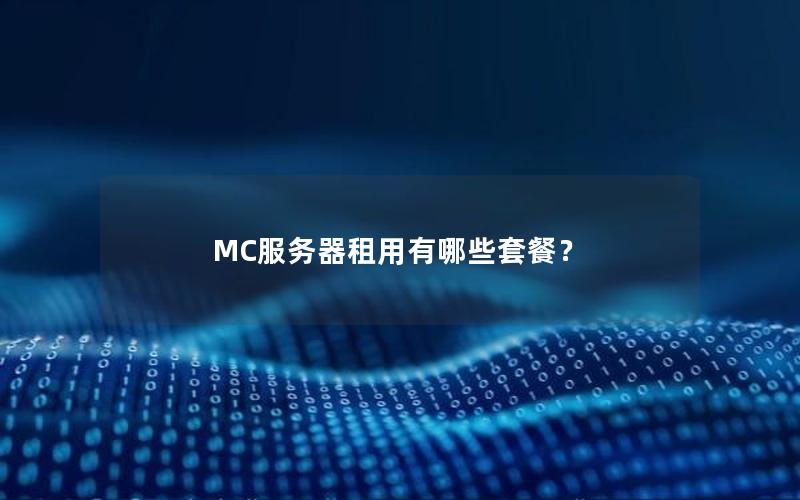 MC服务器租用有哪些套餐？