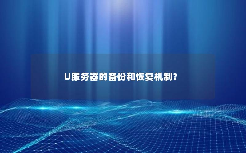 U服务器的备份和恢复机制？
