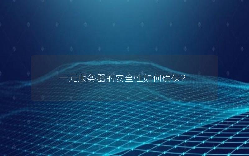 一元服务器的安全性如何确保？