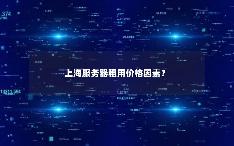 上海服务器租用价格因素？