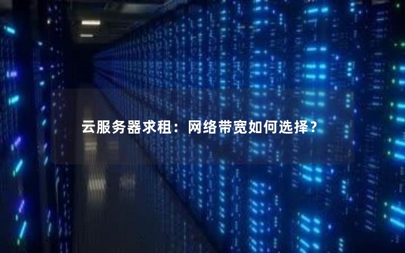 云服务器求租：网络带宽如何选择？