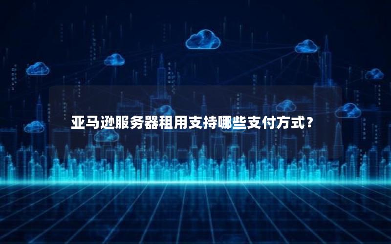 亚马逊服务器租用支持哪些支付方式？