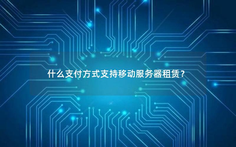 什么支付方式支持移动服务器租赁？