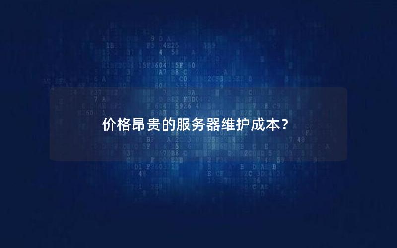 价格昂贵的服务器维护成本？