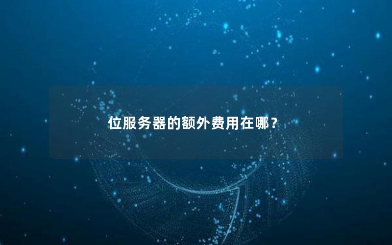 位服务器的额外费用在哪？