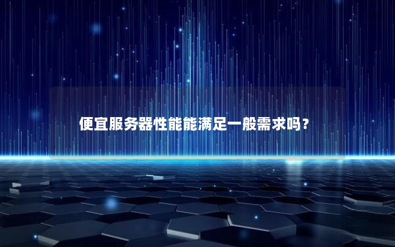 便宜服务器性能能满足一般需求吗？
