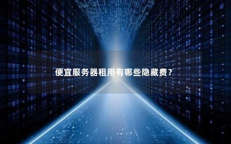 便宜服务器租用有哪些隐藏费？