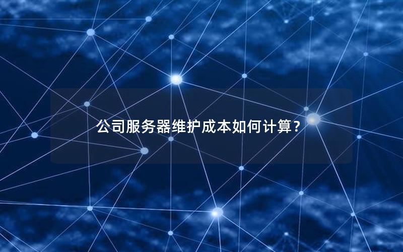 公司服务器维护成本如何计算？