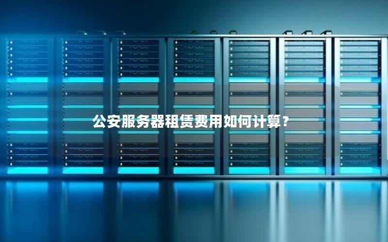 公安服务器租赁费用如何计算？