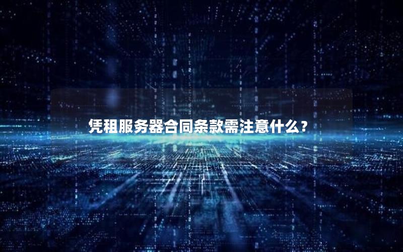 凭租服务器合同条款需注意什么？