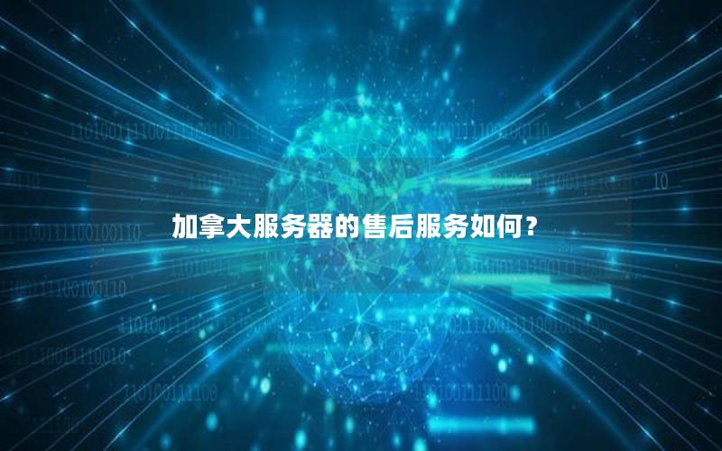 加拿大服务器的售后服务如何？