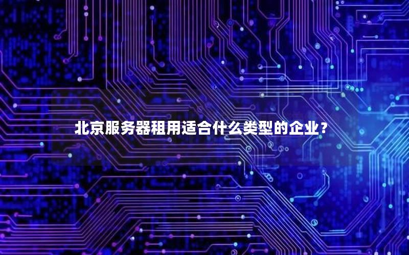 北京服务器租用适合什么类型的企业？