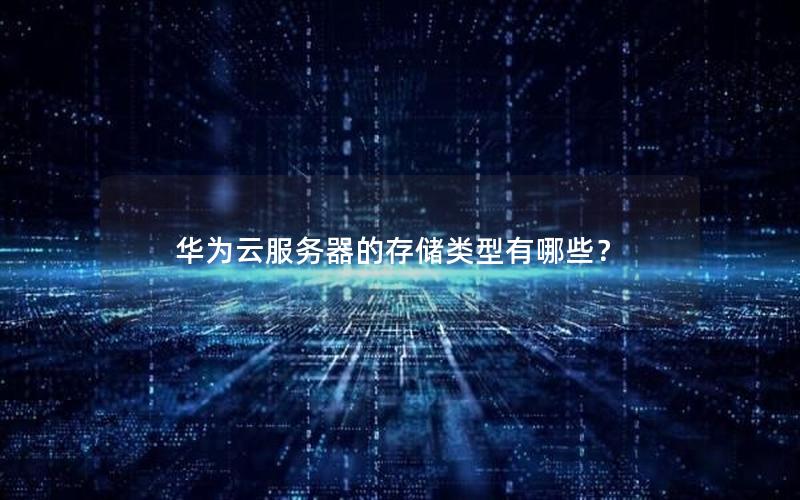 华为云服务器的存储类型有哪些？