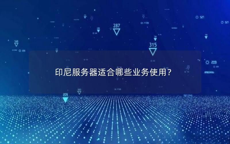 印尼服务器适合哪些业务使用？