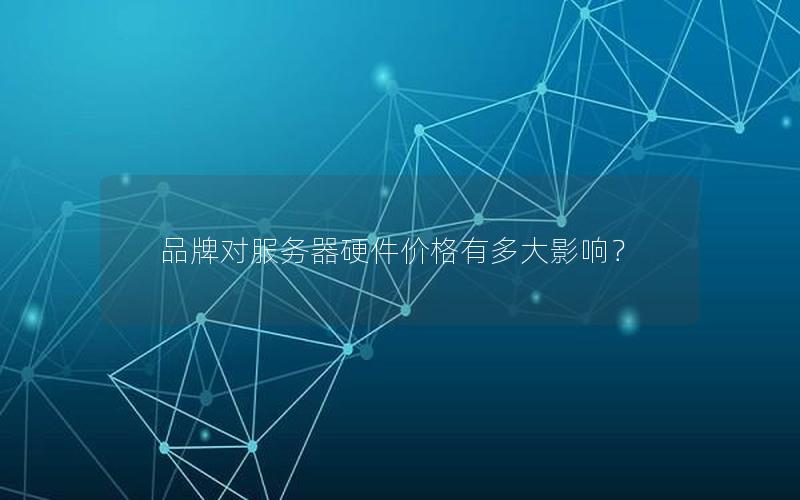 品牌对服务器硬件价格有多大影响？