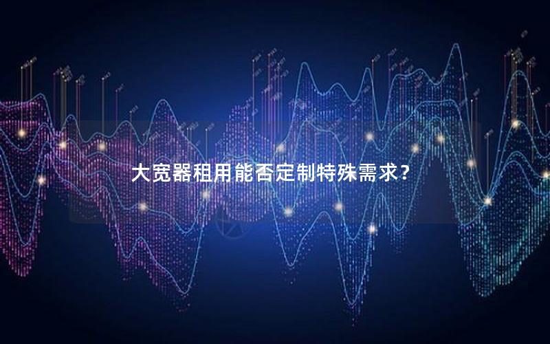 大宽器租用能否定制特殊需求？