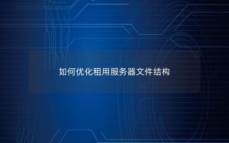 如何优化租用服务器文件结构