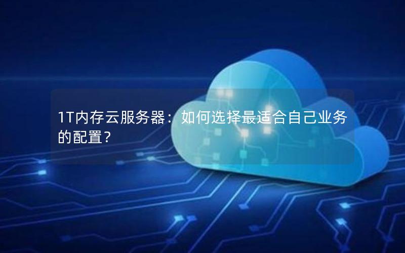 1T内存云服务器：如何选择最适合自己业务的配置？