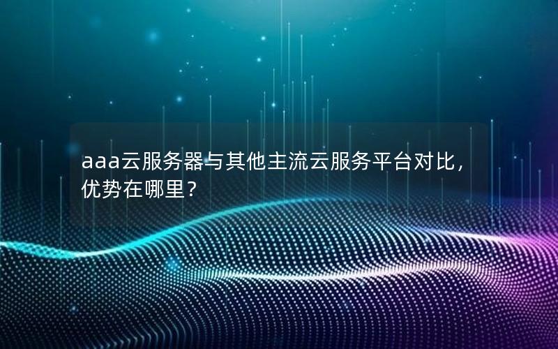 aaa云服务器与其他主流云服务平台对比，优势在哪里？
