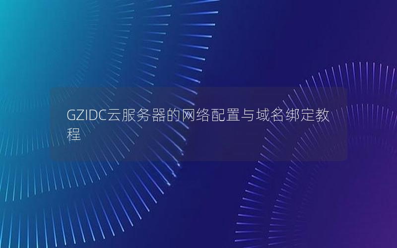 GZIDC云服务器的网络配置与域名绑定教程