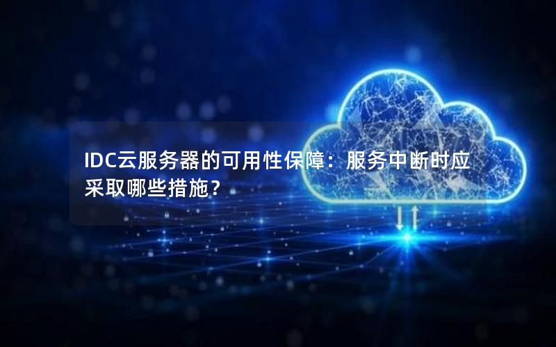 IDC云服务器的可用性保障：服务中断时应采取哪些措施？