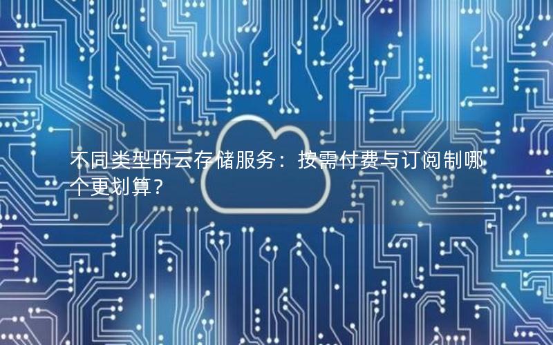 不同类型的云存储服务：按需付费与订阅制哪个更划算？