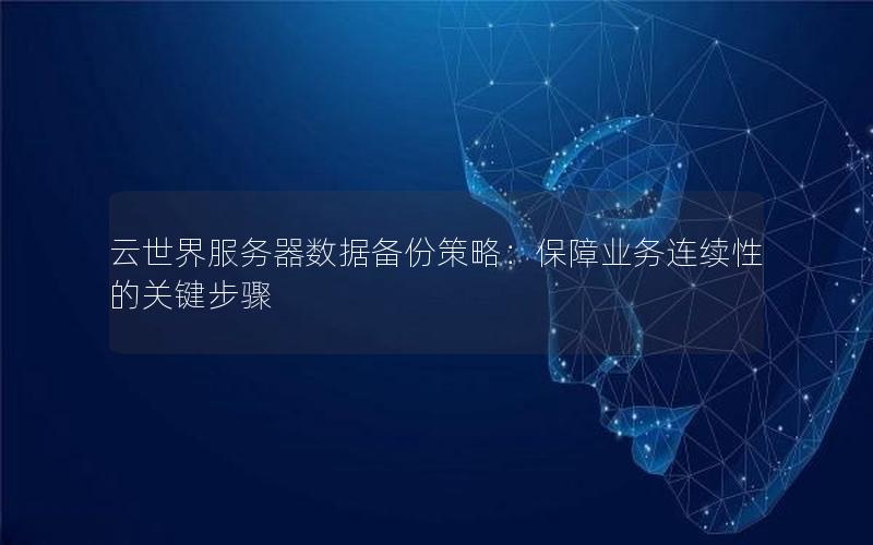 云世界服务器数据备份策略：保障业务连续性的关键步骤