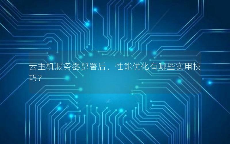 云主机服务器部署后，性能优化有哪些实用技巧？