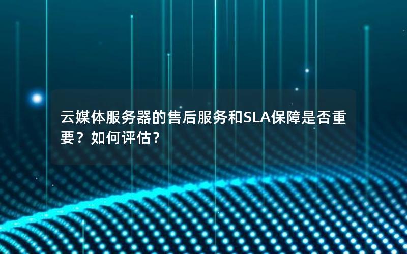 云媒体服务器的售后服务和SLA保障是否重要？如何评估？