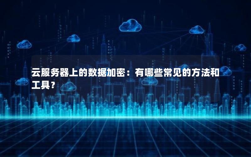 云服务器上的数据加密：有哪些常见的方法和工具？