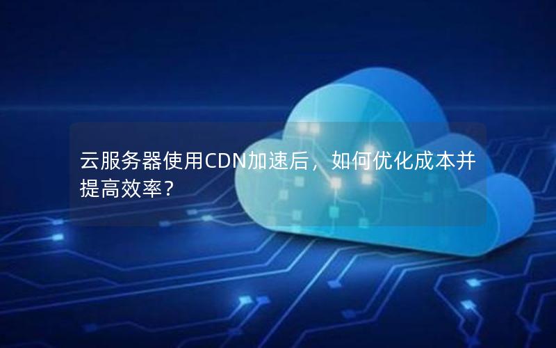 云服务器使用CDN加速后，如何优化成本并提高效率？