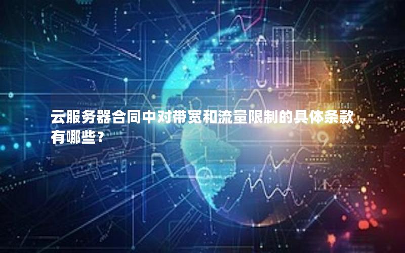 云服务器合同中对带宽和流量限制的具体条款有哪些？
