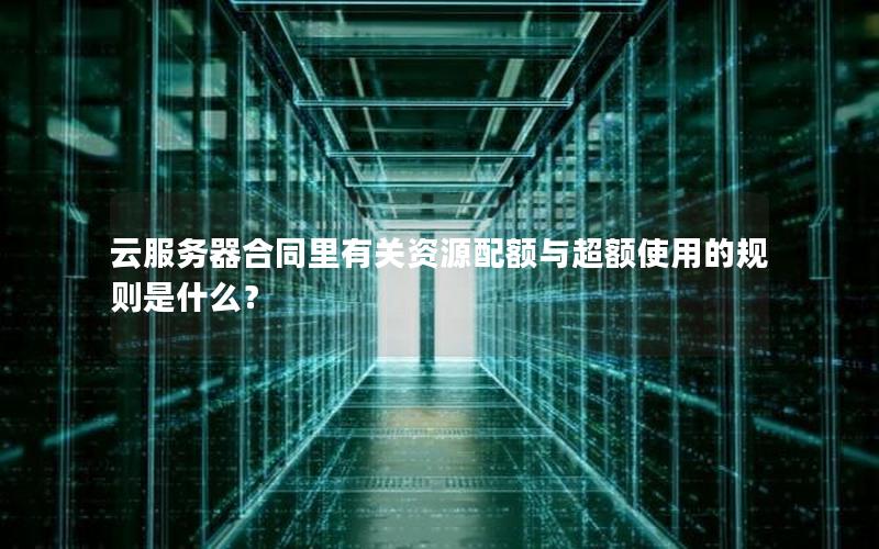 云服务器合同里有关资源配额与超额使用的规则是什么？