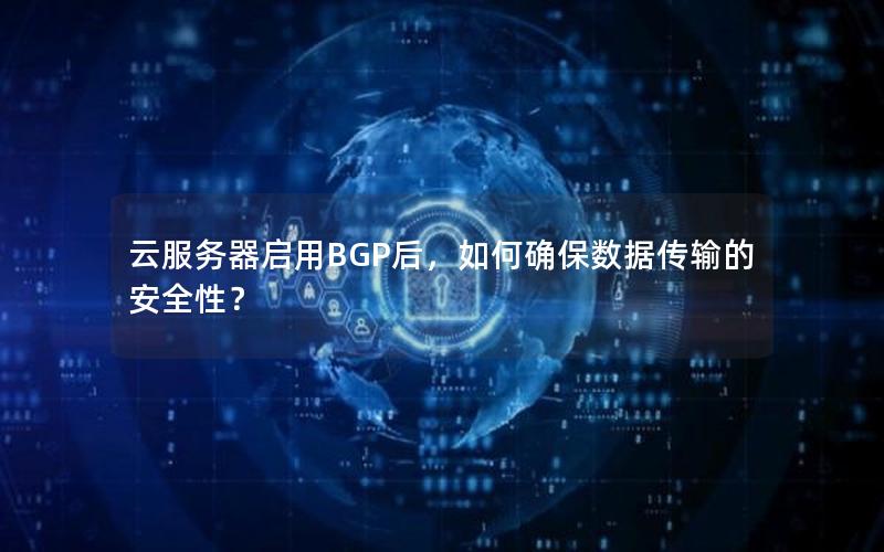 云服务器启用BGP后，如何确保数据传输的安全性？