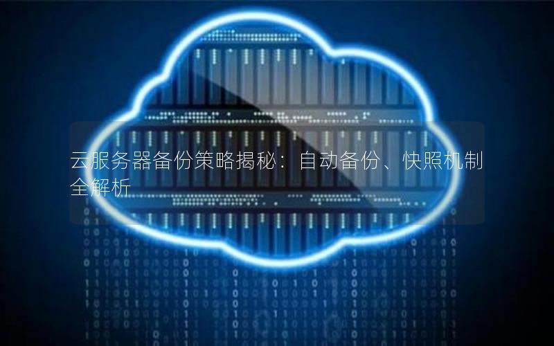 云服务器备份策略揭秘：自动备份、快照机制全解析