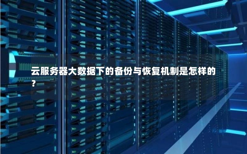 云服务器大数据下的备份与恢复机制是怎样的？
