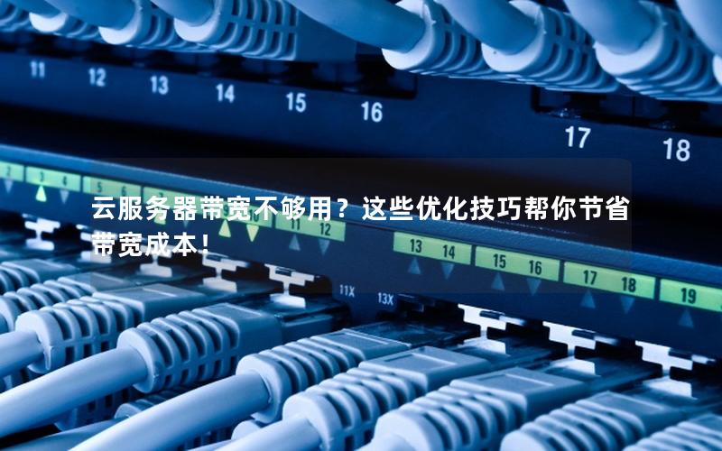 云服务器带宽不够用？这些优化技巧帮你节省带宽成本！