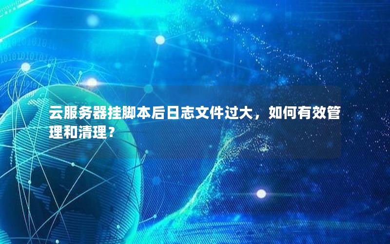云服务器挂脚本后日志文件过大，如何有效管理和清理？