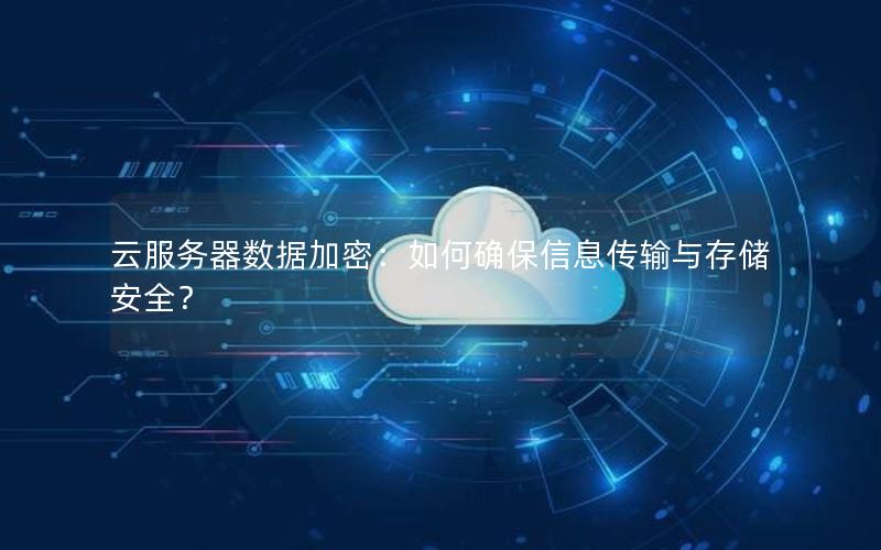 云服务器数据加密：如何确保信息传输与存储安全？