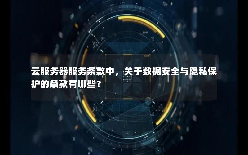 云服务器服务条款中，关于数据安全与隐私保护的条款有哪些？